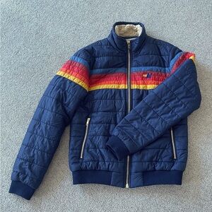 Aviator Nation 5 Stripe Jacket. Navy. Size S
